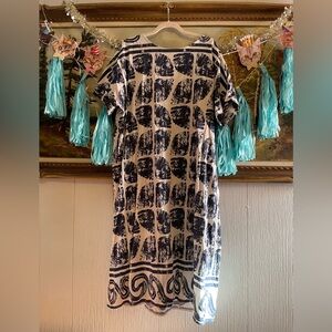 Block Print Linen Blend Dress. Size XXL.